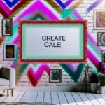 Farebný rám s umeleckými dielami v útulnej obývačke